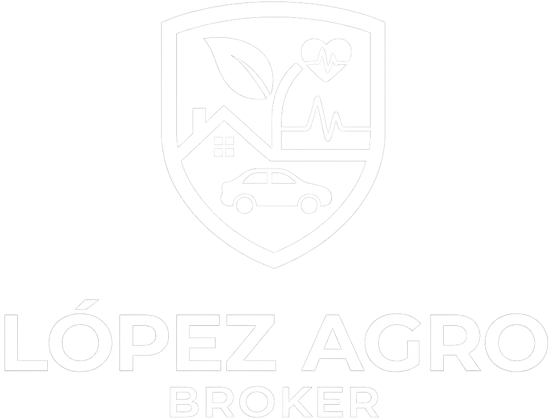 Logotipo López Agro Broker blanco